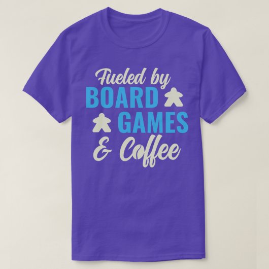 T-shirt Alimenté par Jeux de société et café amusant Jeu d (Design devant)
