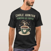 T-shirt Alimenté Par Jointer Câble Café (Devant)