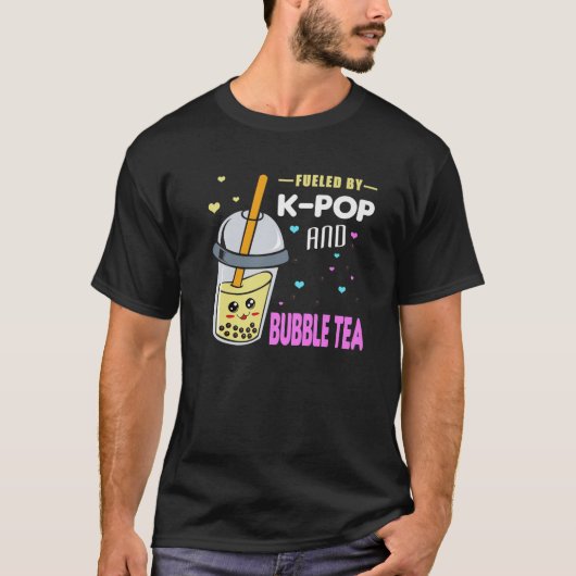 T-shirt Alimenté Par K-Pop Et Bubble Tea - Otaku (Devant)
