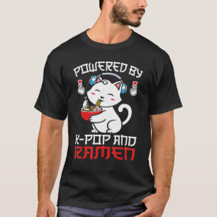 T-shirt Alimenté par K-pop et Ramen Kpop Musique Amateurs