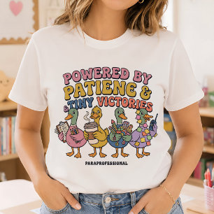 T-shirt Alimenté par la patience Canard Paraprofessionnel