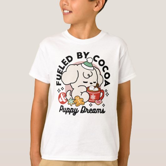 T-shirt Alimenté par le cacao et les Rêves de chiots - Chi (Devant)