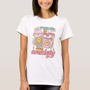 T-shirt Alimenté par le café et l'anxiété