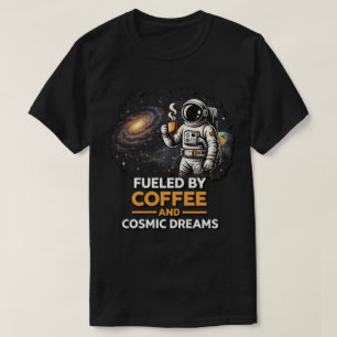 T-shirt Alimenté par le café et les rêves cosmiques