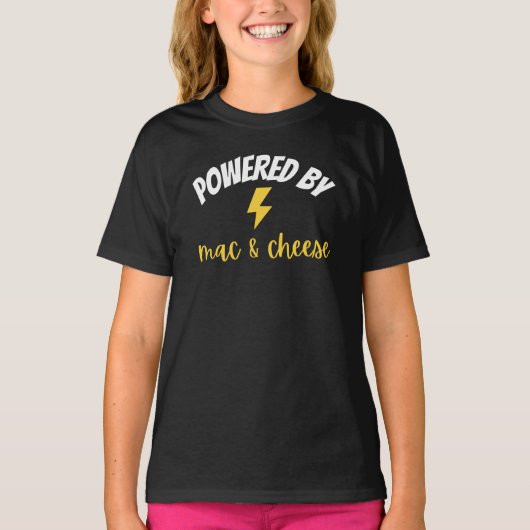 T-shirt Alimenté Par Mac & Cheese | Macaroni & fromage T-S (Devant)