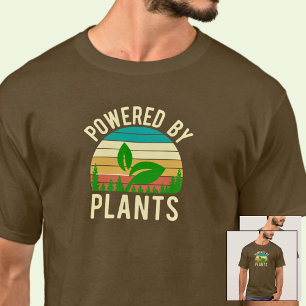 T-shirt Alimenté Par Plantes Drôle Vegan Vintage Sunset