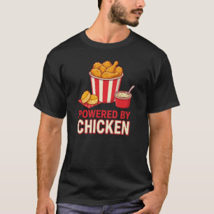 T-shirt Alimenté par Poulet Drôle Amoureux de Poulet Frit