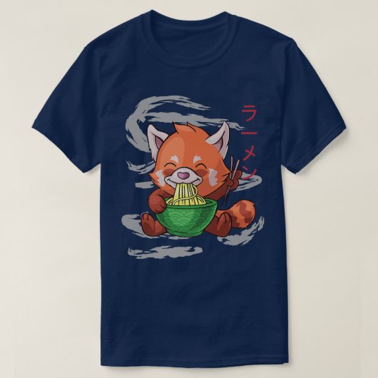 T-shirt Alimenté Par Ramen Cute Red Panda Mange Des Nouill (Design devant)