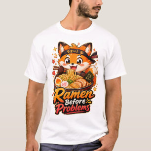 T-shirt Alimenté par Ramen et Illusions Mignon Inspiré d'A