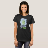 T-shirt Alimenté Par Tips Server Restaurant Worker Waiter (Devant entier)
