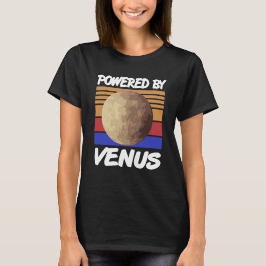 T-shirt Alimenté par VENUS Retro Solar System Planet Desig (Devant)