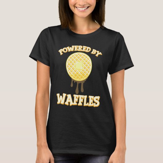 T-shirt Alimenté Par Waffles Sirop D'Érable Waffle De Cuis (Devant)