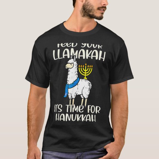 T-shirt Alimentez votre Llamakah Llama Hanoukka Pajamas Ch (Devant)