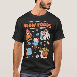 T-shirt Aliments Lents Animaux Mets Sloth Koala Turtle Sna