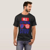 T-shirt All American 4th July Stud USA Flag Symbol of Your (Devant entier)