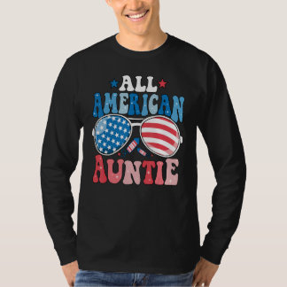T-shirt All American Auntie Sunglasses 4th of July Family 