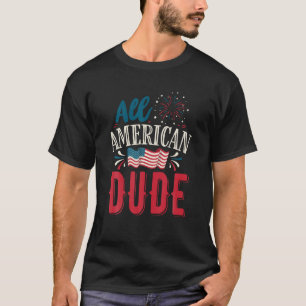 T-shirt All American Dude 4 juillet Boys Men USA Flag Fa