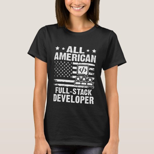 T-shirt All American Full Stack Developer (Devant)