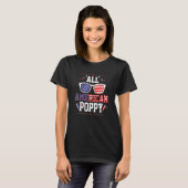 T-shirt All American Poppy 4th of July US Flag Sunglasses  (Devant entier)