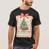 T-shirt All Booked For Christmas Coquette Bow Tree Lights  (Devant)