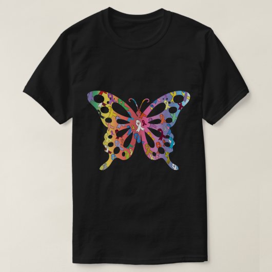 T-shirt All Cancer Matters Awareness Butterfly All Ribbons (Design devant)