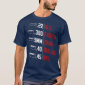 T-shirt All Faster Than Dialing 911 American Flag Gun (Devant)