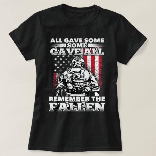 T-shirt All Gave Some Some Gave All Flag Veteran Memorial (Design devant)