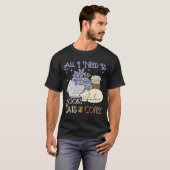 T-shirt All i need is books cats and coffee (Devant entier)