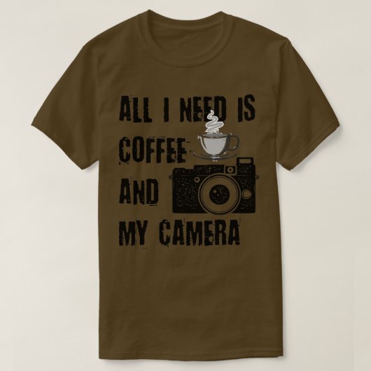 T-shirt All I Need is Coffee and My Camera (18)  (Design devant)