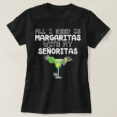 T-shirt All I Need Margaritas With My Senoritas Raglan Bas (Design devant)