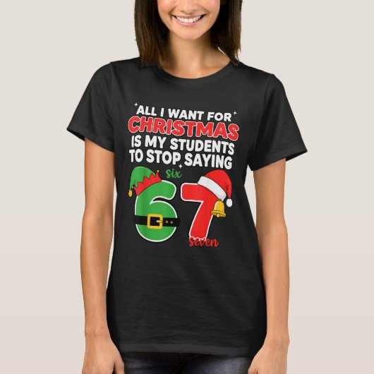 T-shirt All I Want For Christmas Is My Students To Stop Sa (Devant)