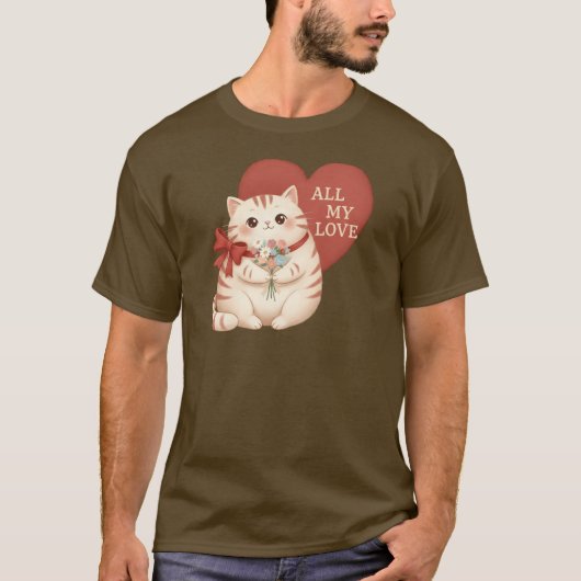 T-shirt All My Love Tabby Cat (Devant)