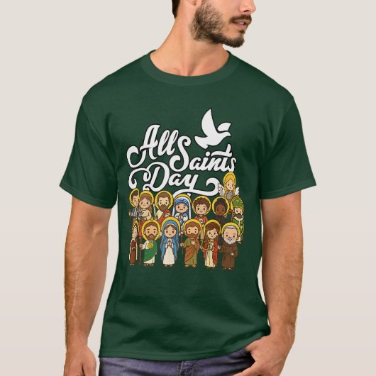 T-shirt All Saints Day Catholic St Joseph Mary Therese Mic (Devant)