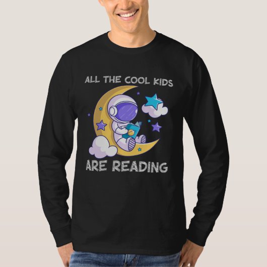 T-shirt All the Cool Kids Are Reading Book and Reading (Devant)