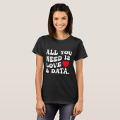 T-shirt All You Need Is Love And Data Funny Valentine Data (Devant entier)