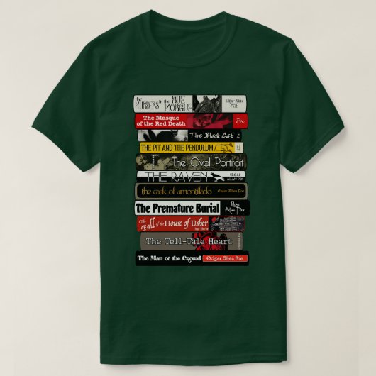 T-shirt Allan Poe Books Stack (Design devant)