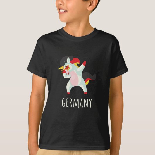 T-shirt Allemagne Drapeau Dabbing Unicorne (Devant)