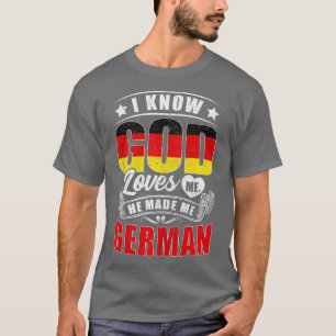 T-shirt Allemagne Drapeau Dieu m'aime Drôle Allemands Déba