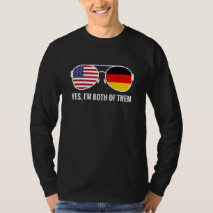 T-shirt Allemagne États-Unis Drapeau Lunettes de soleil Al