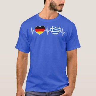 T-shirt Allemagne Grèce Deux coeurs