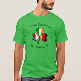 T-shirt Allemagne Irlande États-Unis Trèfle Drapeau Person