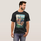 T-shirt Allemagne Munich Illustration Voyage Art Vintage (Devant entier)