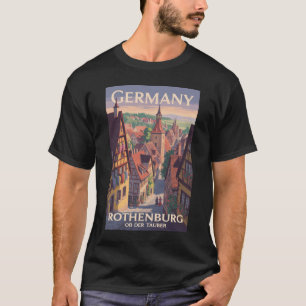 T-shirt Allemagne Rothenburg ob der Tauber Illustration Ar