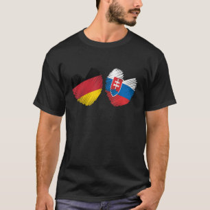 T-shirt Allemagne Slovaquie Coeur Allemand Drapeau Slovaqu