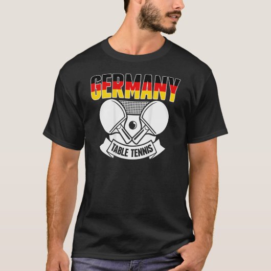 T-shirt Allemagne Table Tennis Support allemand Ping Pong  (Devant)