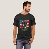 T-shirt Allemand Berger Américain Soldat Chien 4 juillet (Devant entier)