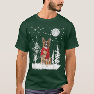 T-shirt Allemand Berger Écharpe d'hiver Chiens Forêt Neige