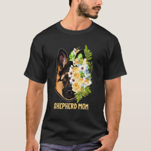 T-shirt Allemand Berger Maman Fleurs Vêtements Berger Mama