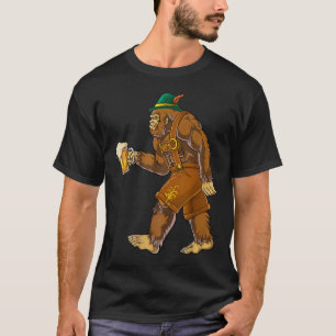 T-shirt Allemand Bigfoot Lederhosen Funny Men Prost