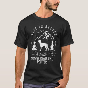 T-shirt Allemand Pointer Life Better Maman Papa Chien